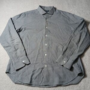 Bonobos Mens Large Gray gingham shirt  Button Down Comfort Slim Fit